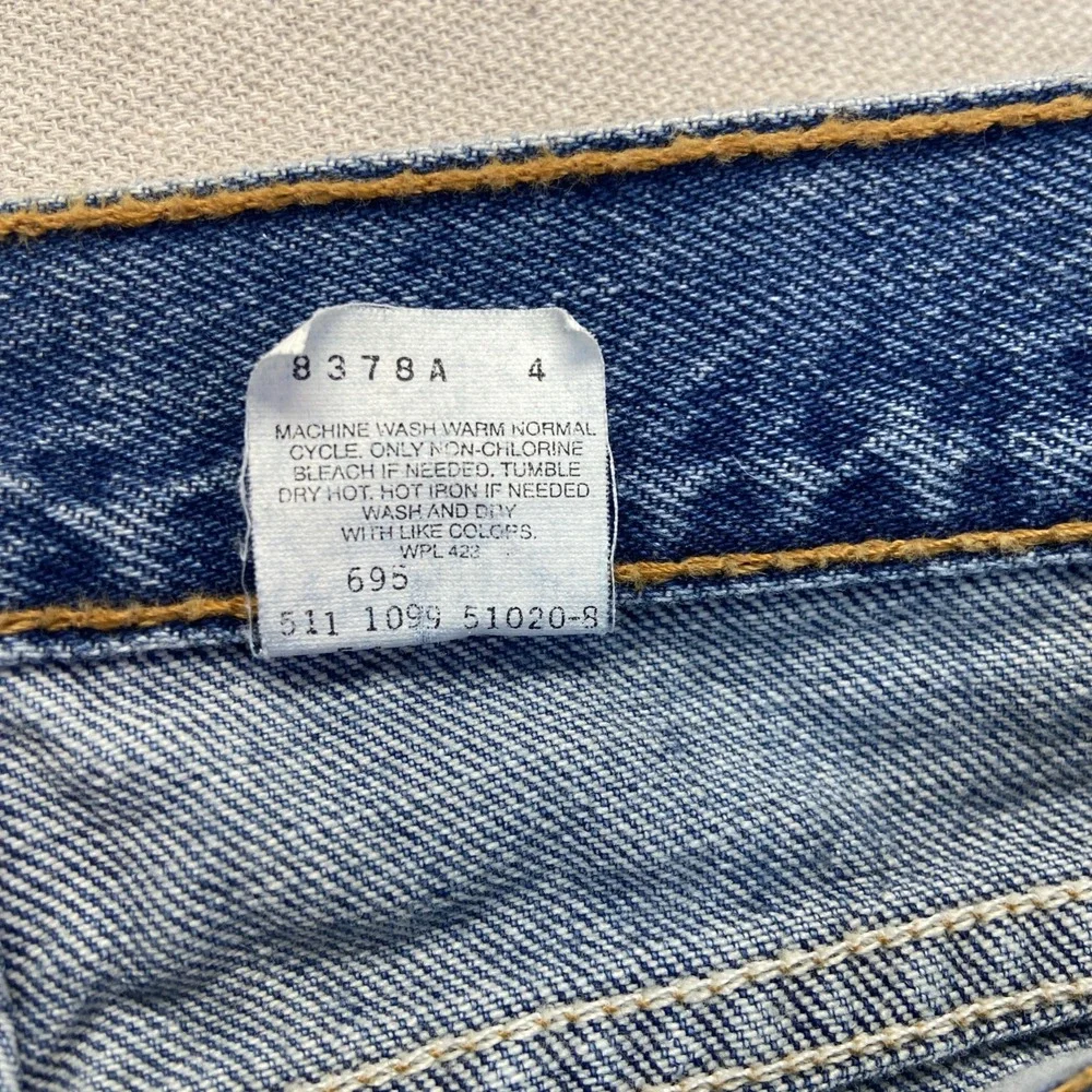 Levis 512 Jeans Mens 30 x 34 Slim Fit Tapered Leg Blue Denim 90s Vintage